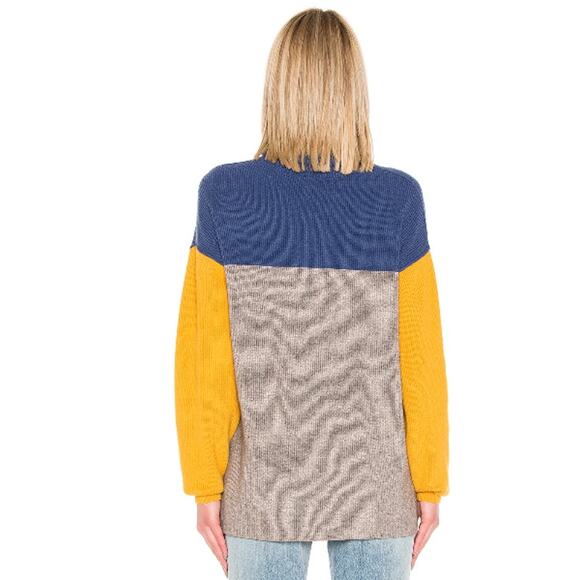 Free People Softly Structured Colorblock Sweater Blue Size Small - Picture 3 of 10